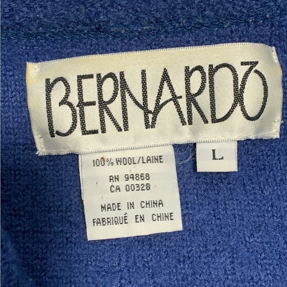 Bernardo Royal Blue Wool Zip Up Jacket Women’s Front Pockets Outerwear Sz L - Picture 4 of 10